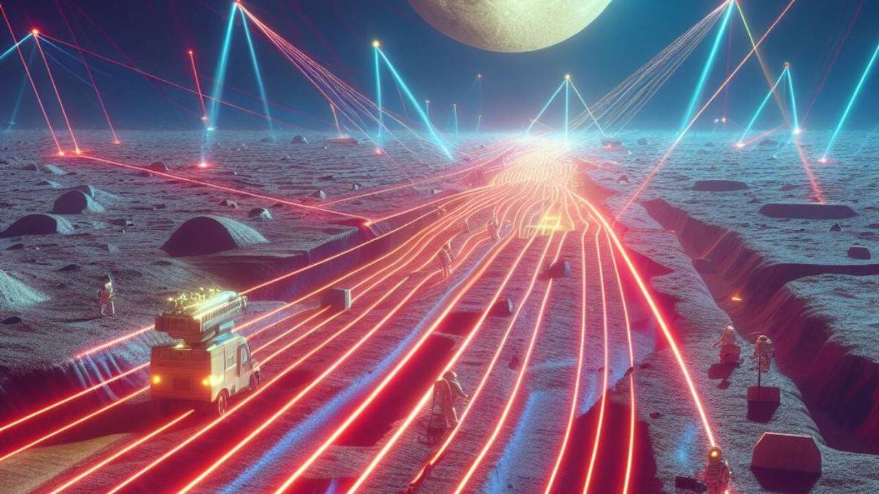 Científicos trabajan en una nueva tecnología que permite usar rayos láser para construir carreteras en la Luna.