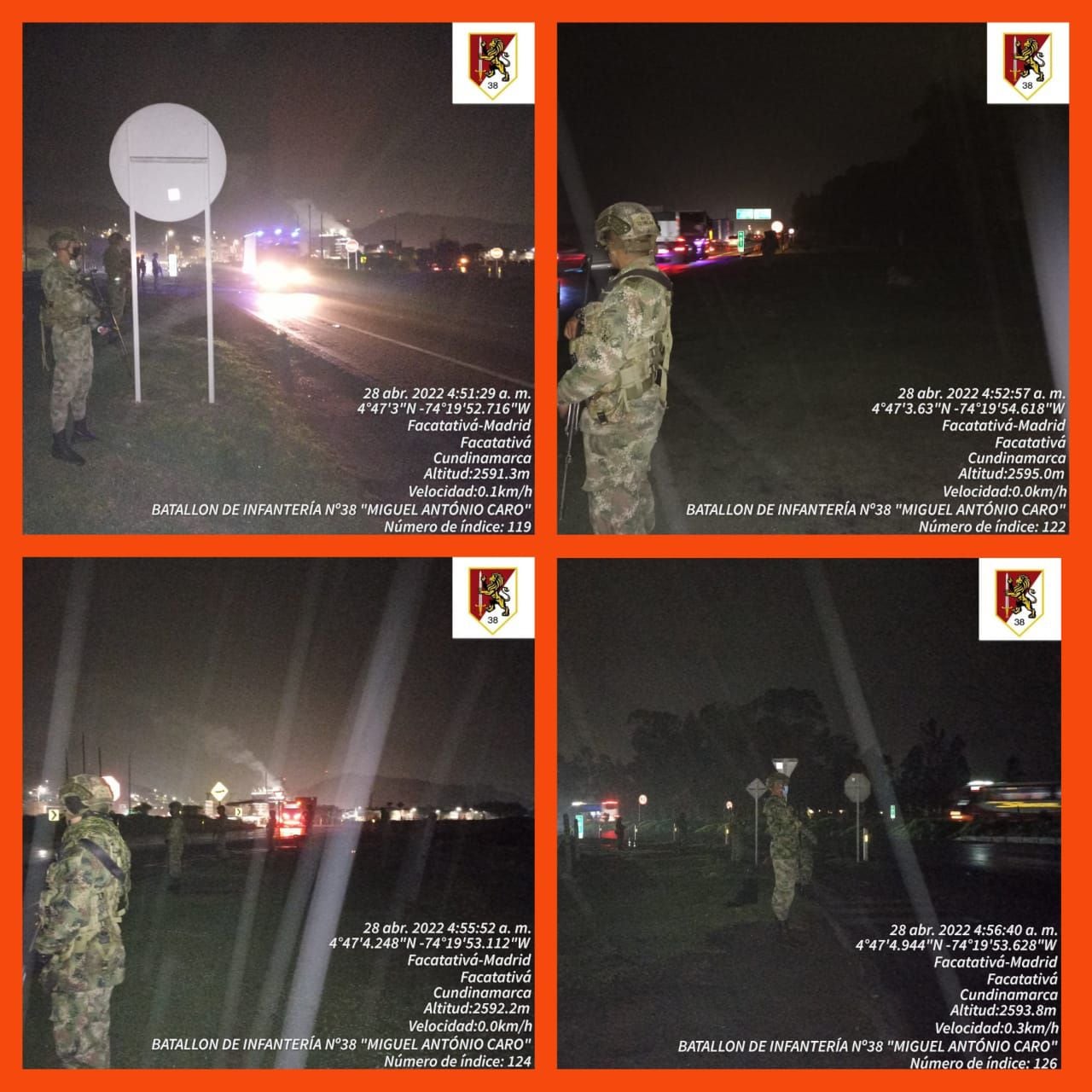 Soldados del Ejército Nacional vigilan vías principales en el país.