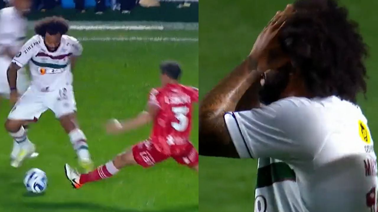 Video | Marcelo, expulsado en Copa Libertadores por una terrible falta; imágenes muy fuertes de la lesión que sufrió su rival