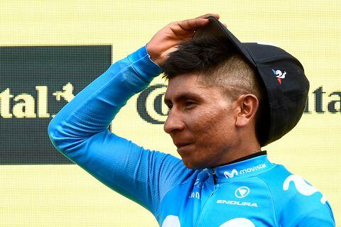 Nairo Quintana cuando vestía los colores del Movistar Team (Photo by OSCAR DEL POZO / AFP)