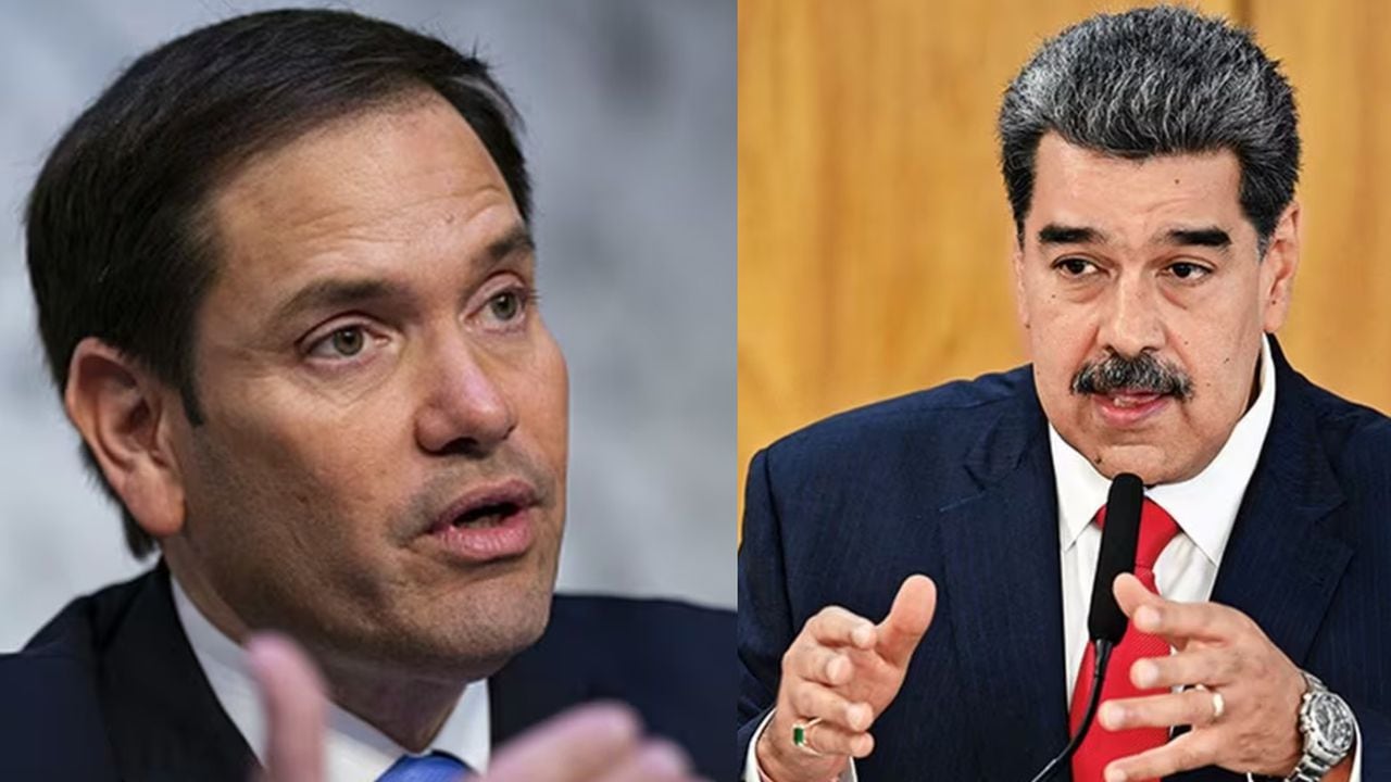 De izquierda a derecha: el senador Marco Rubio y Nicolás Maduro