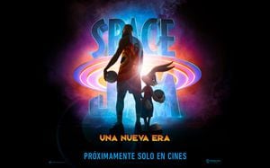 Afiche de la película "Space Jam: una nueva Era". Cortesía de Cine Colombia