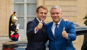 Presidente Iván Duque con el Presidente de Francia Emmanuel Macron