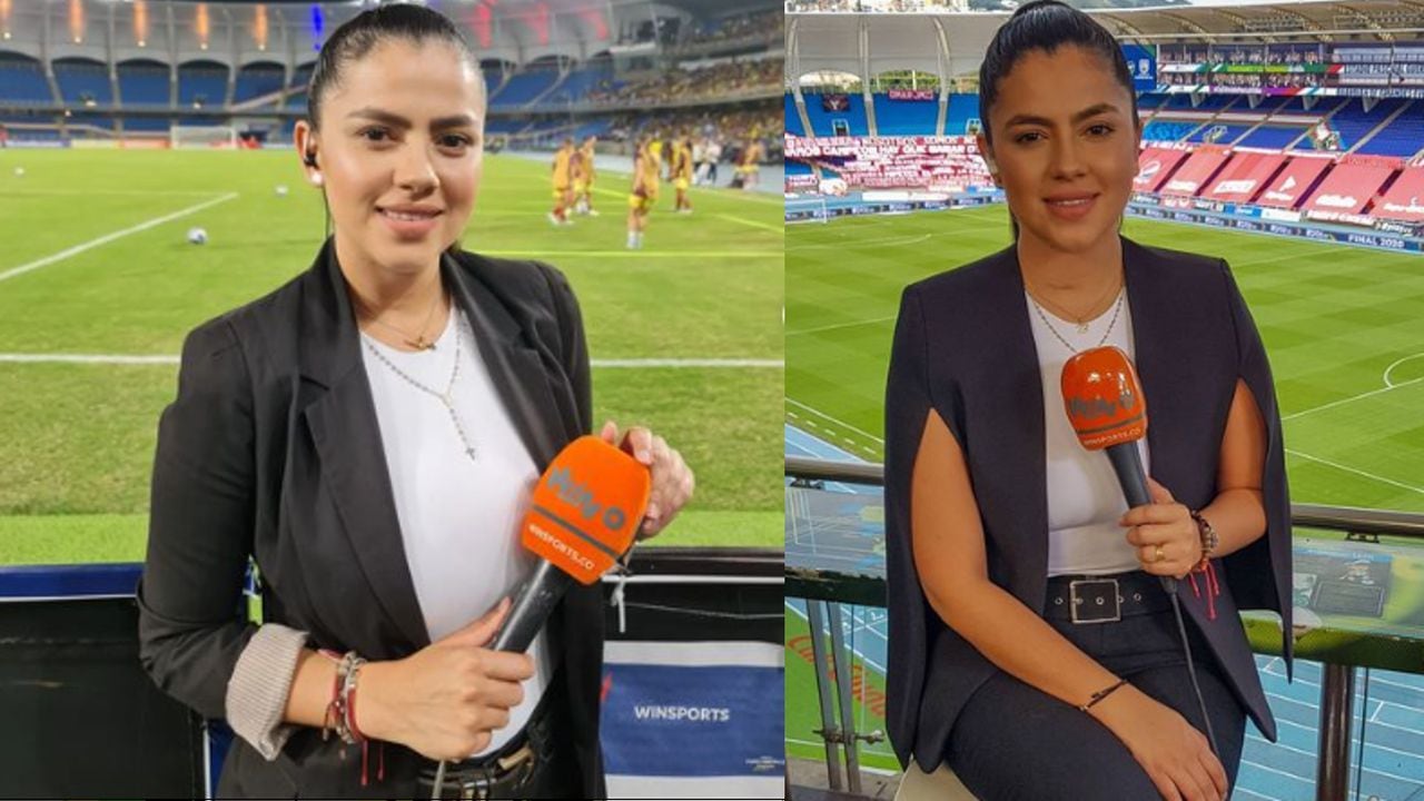 La periodista deportiva Sheyla García reaccionó de buena manera a una curiosa petición de un hincha del Pereira.