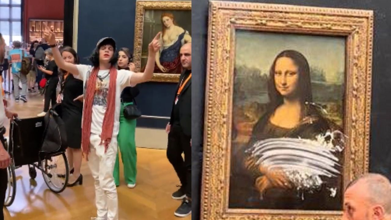 Un hombre llegó hasta el cuadro de la Mona Lisa, en el Louvre, y le arrojó un pastel de crema.