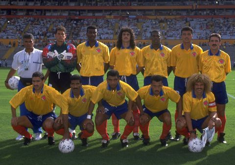 Parte del equipo de la Selección Colombia que jugó las eliminatorias al Mundial de 1994 \ Mandatory Credit: Allsport UK /Allsport