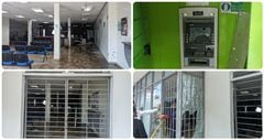 Así quedó el Banco Agrario en Morales, Cauca, tras ataque de las disidencias.