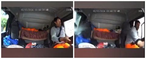 En el video se evidencia la angustia del conductor ante el inminente riesgo de morir bajo las rocas en una carretera de Perú.