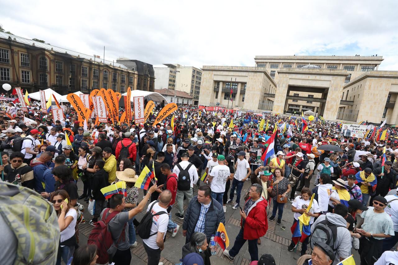 Marchas 1 de Mayo Día del Trabajo, Presidente Gustavo Petro en la Plaza de Bolívar