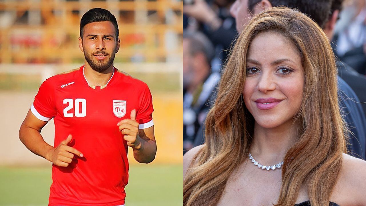 Amir Nasr-Azadani y Shakira. Foto: Twitter oficial FIFPRO (@FIFPRO)//Getty Images
/Marc Piasecki/FilmMagic