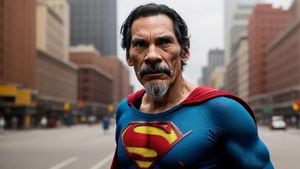 Imagen de 'don Ramón' con el traje de Superman creada con inteligencia artificial.