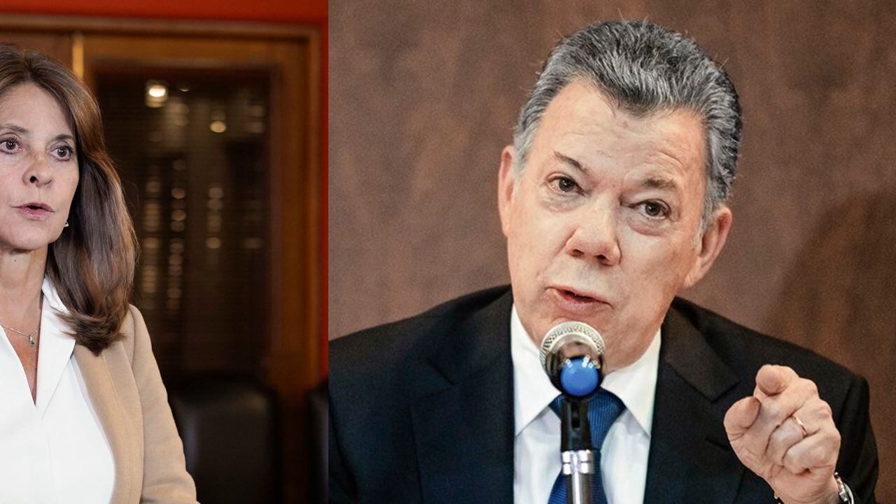 Marta Lucía Ramírez vicepresidenta y canciller y el expresidente Juan Manuel Santos