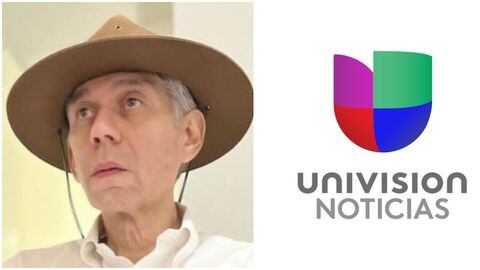 Daniel Coronell y el logo de Univisión, respectivamente