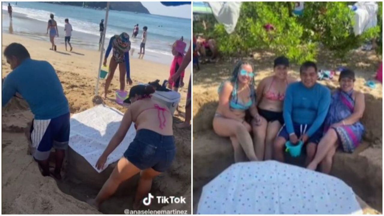 Creatividad de familia mexicana en la playa acumula casi 20 millones de visualizaciones en TikTok.