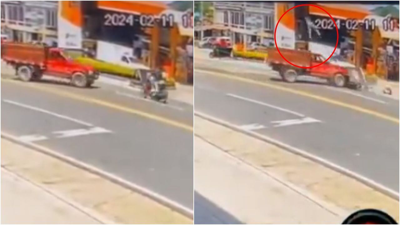 Video | Impactantes imágenes del choque entre una moto y un camión en La Vega; se conoce la identidad de la pareja que murió