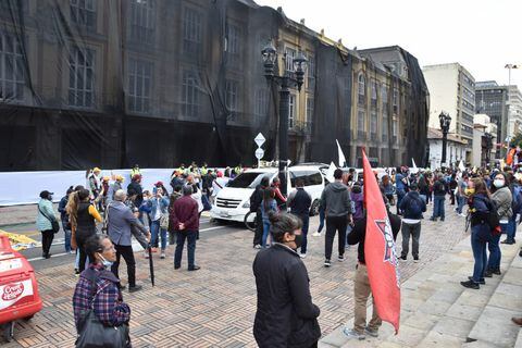 Protestas Maestros en la Plaza de Bolívar