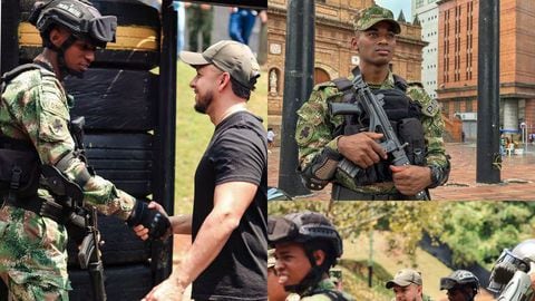 El polémico concejal Andrés Escobar visitando un cantón militar.