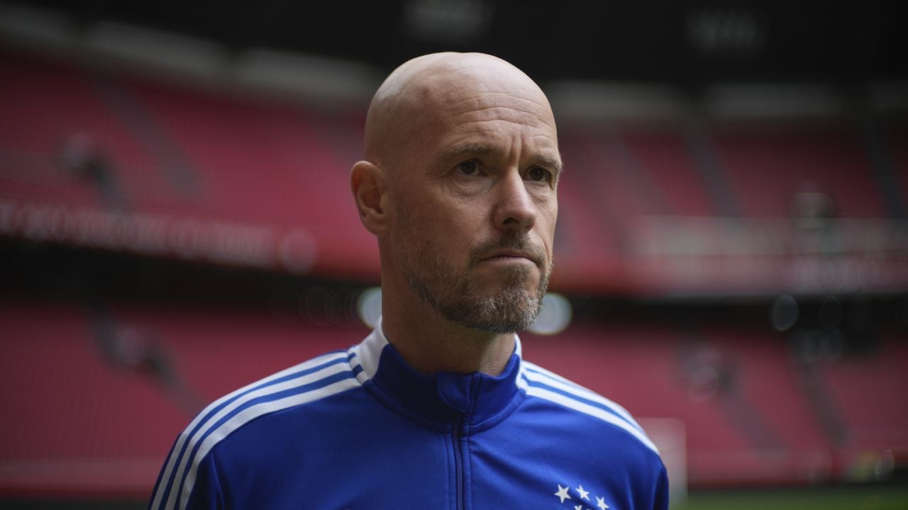 Ajax coach Erik Ten Hag waits after in interview at the ArenA stadium in Amsterdam, Netherlands, Friday, April 15, 2022. British and Dutch media are reporting that Ten Hag has reached a verbal agreement to coach Manchester United.(AP/Peter Dejong)