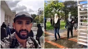 Youtuber extranjero en tropel de la Universidad Nacional en Bogotá.