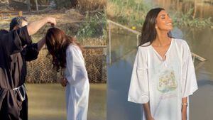 La Miss Colombia se bautizó en las aguas del río Jordán antes del certamen de coronación en Israel.