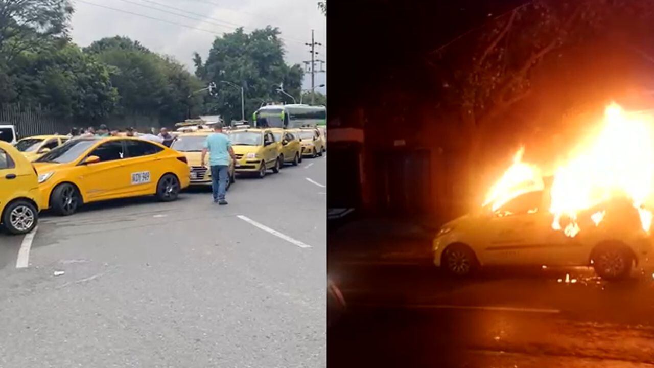 Paro de taxistas en Medellín.
