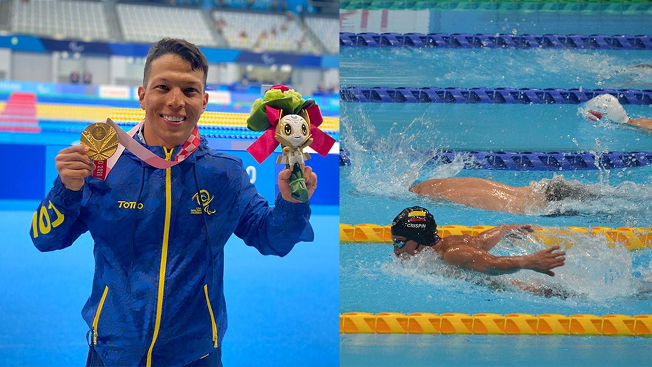 Nelson Crispín, nadador paralímpico, rompió el récord mundial de la categoría y ganó la medalla de oro en Tokyo 2021.