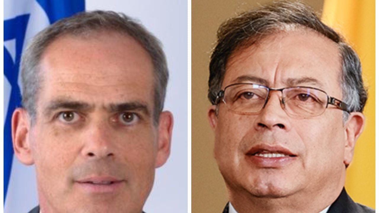 El Subdirector General para América Latina en la cancillería israelí,  Jonathan Peled, y el presidente de Colombia, Gustavo Petro.