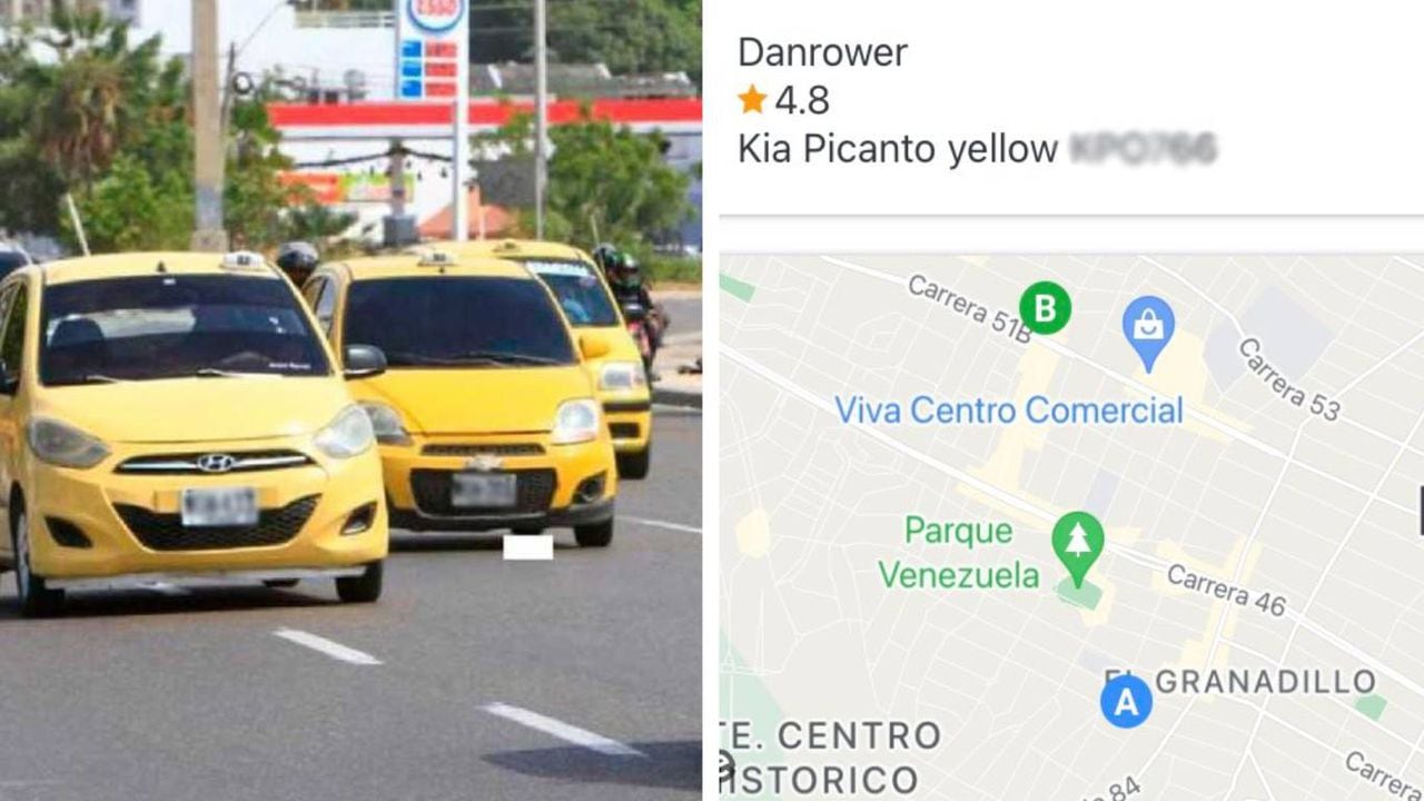 Mujer aseguró que pagó por error 700 mil pesos por una cerrera de taxi que normalmente cuesta 9000 pesos. Foto: archivo particular Twitter @valeriarojo1. Montaje SEMANA.