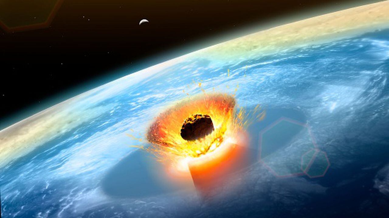 Asteroide entrando a la Tierra.
