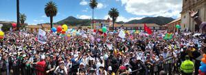 El candidato presidencial Gustavo Petro adelanta su cierre de campaña en Zipaquirá.