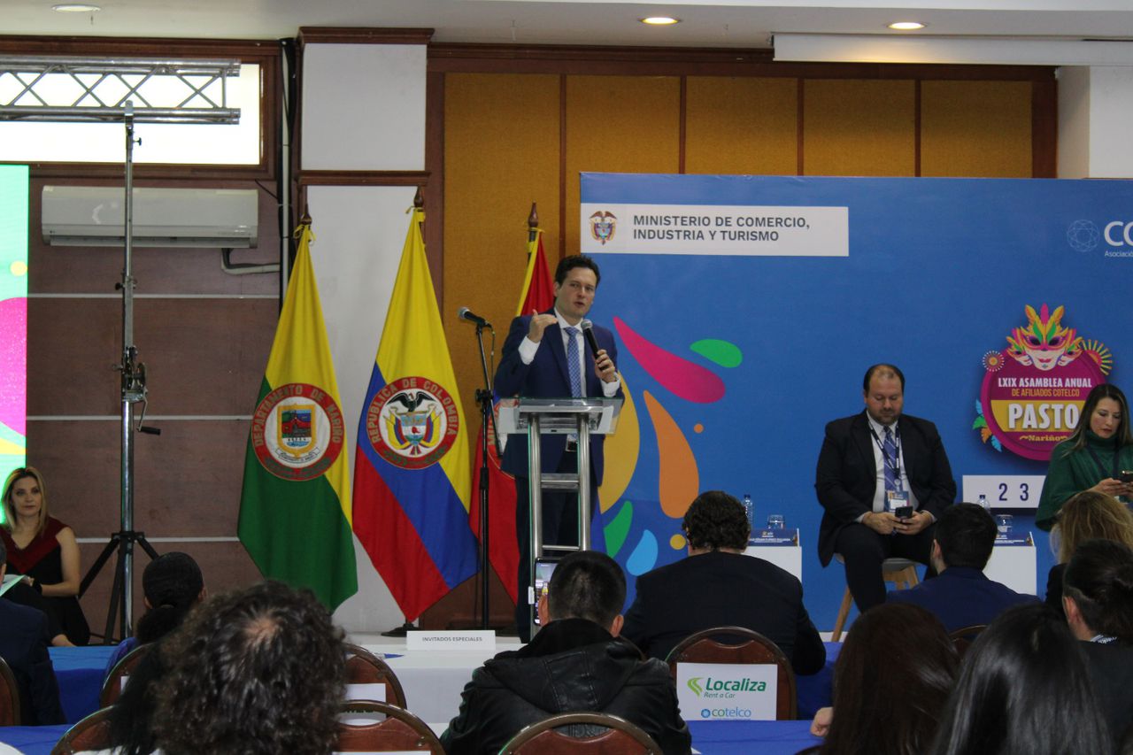 En la II Convención del Alojamiento de la Asociación Hotelera y Turística de Colombia (Cotelco) en Pasto, Nariño.