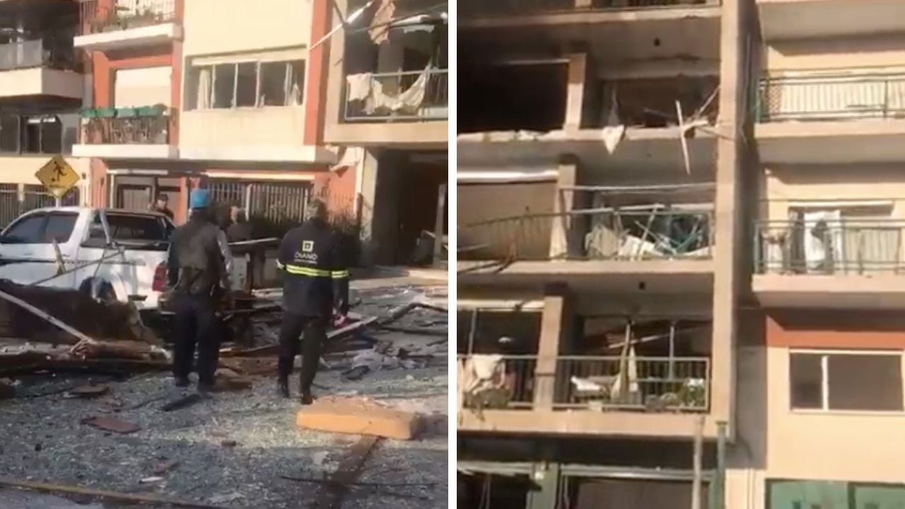Así quedó el edificio en Montevideo, Uruguay, tras registrarse una dura explosión al parecer por una fuga de gas