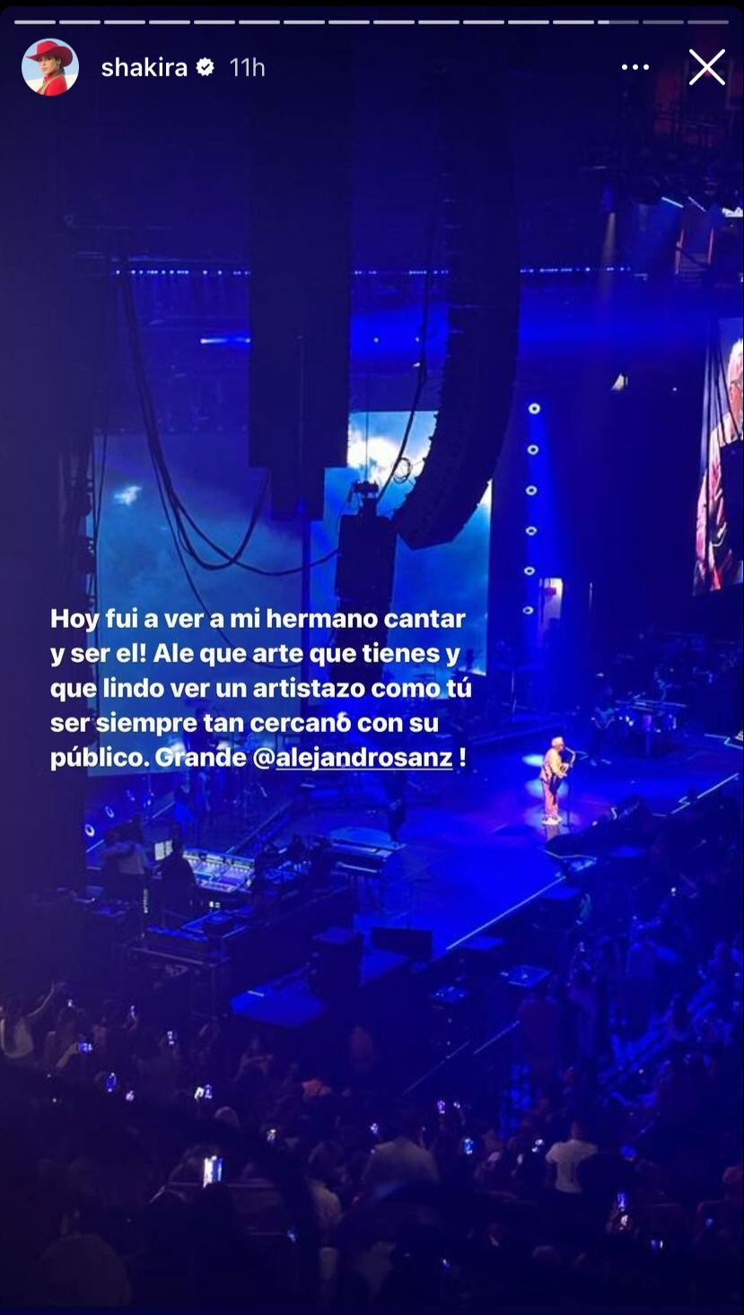 Shakira en el concierto de Alejandro Sanz
