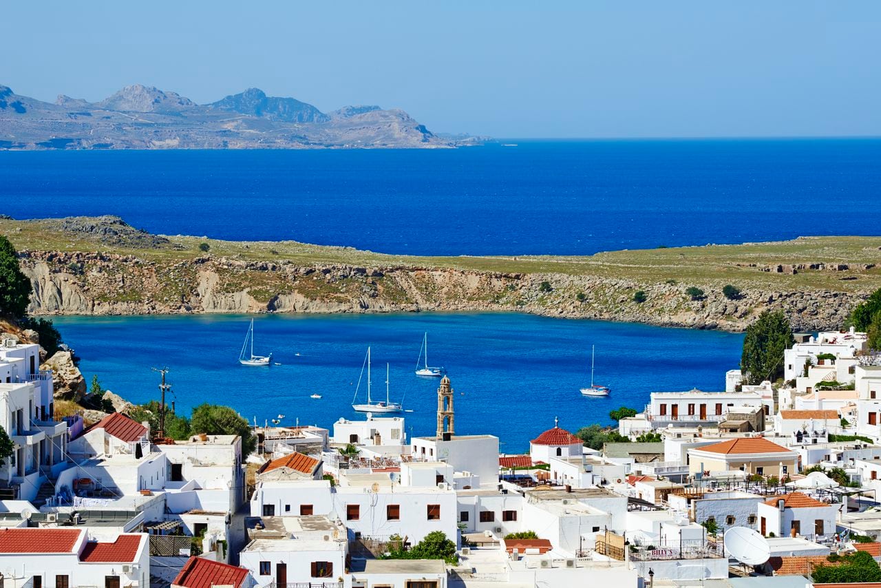 Grecia, el archipiélago del Dodecaneso, la isla de Rodas, la aldea de Lindos