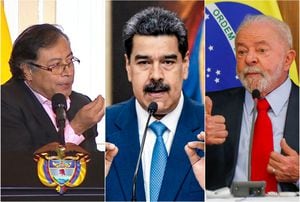 Gustavo Petro,  Luiz Ignácio Lula da Silva y Nicolás Maduro