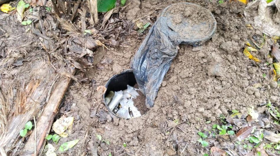 Hallazgo de explosivos en la zona rural del Cauca.