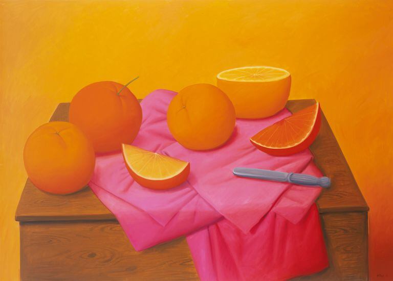 Fernando Botero, "Naranjas" (2008). Cortesía de exposición