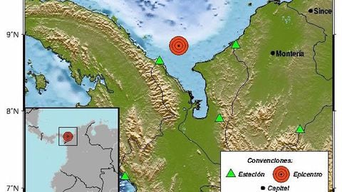 Temblor en Colombia de magnitud 6.6