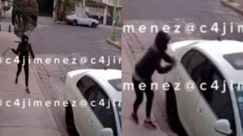 Una mujer en un barrio de Ciudad De Mexico destruyó a martillazos el carro de su mejor amiga por no haberle pagado una deuda.