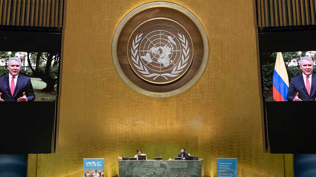 El presidente Iván Duque habla en la Asamblea de Naciones Unidas de NY