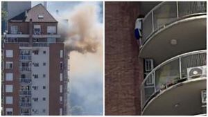 Menor argentino buscó la forma de escapar de las llamas, mientras llegaban los bomberos.