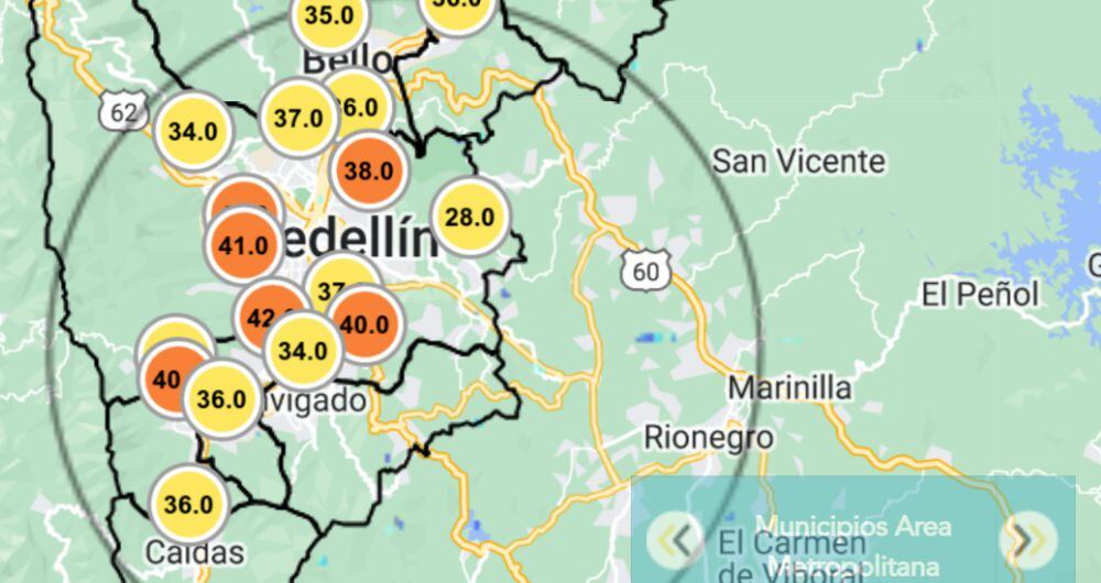 Calidad del aire de Medellín: 27 de febrero, 12:30.