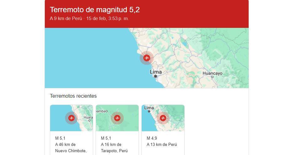 El temblor se registró en el occidente de Perú