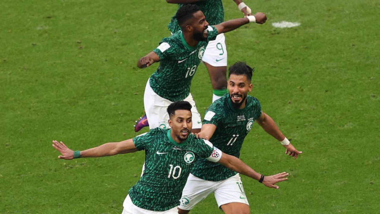 Celebración gol Arabia Saudita.