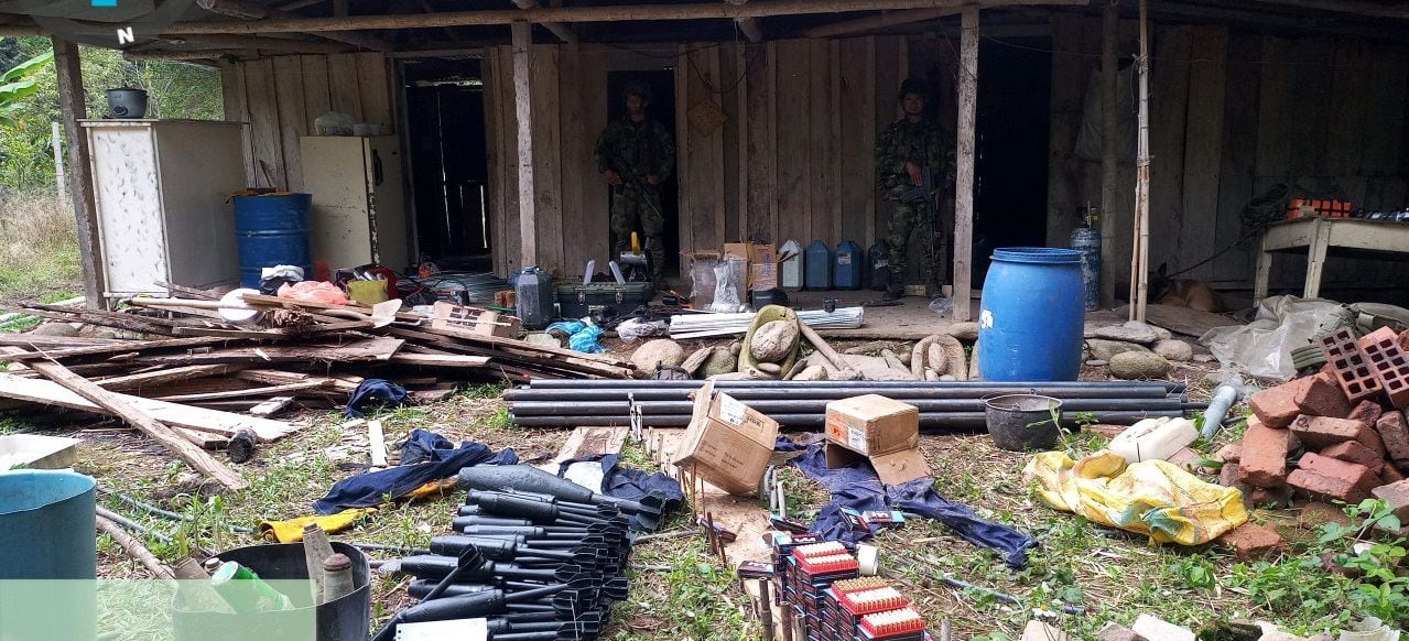 Fabrica de explosivos de las disidencias en el Cauca