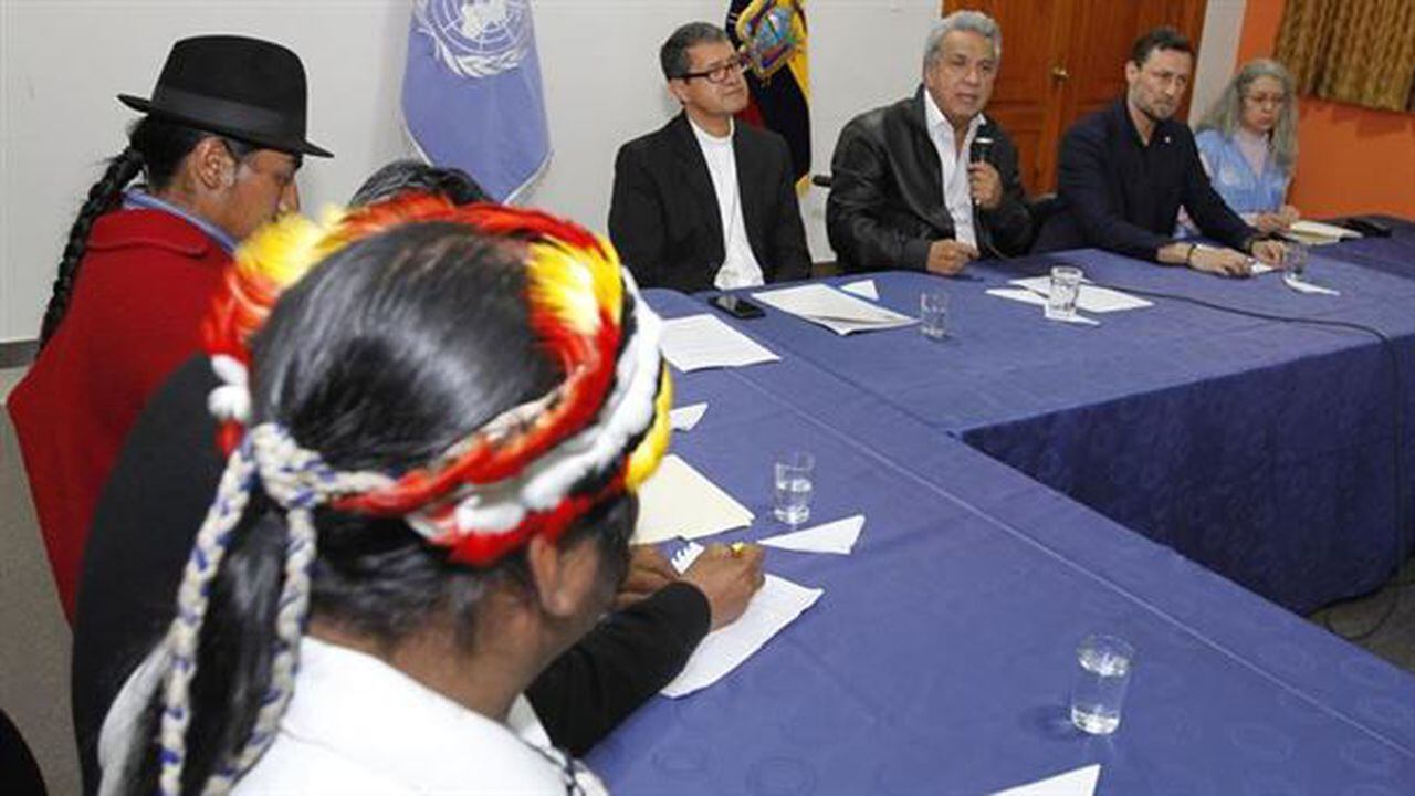 El gobierno de Ecuador y los representantes de los indígenas se han estado reuniendo luego de las fuertes protestas de 2022. Foto: EFE.