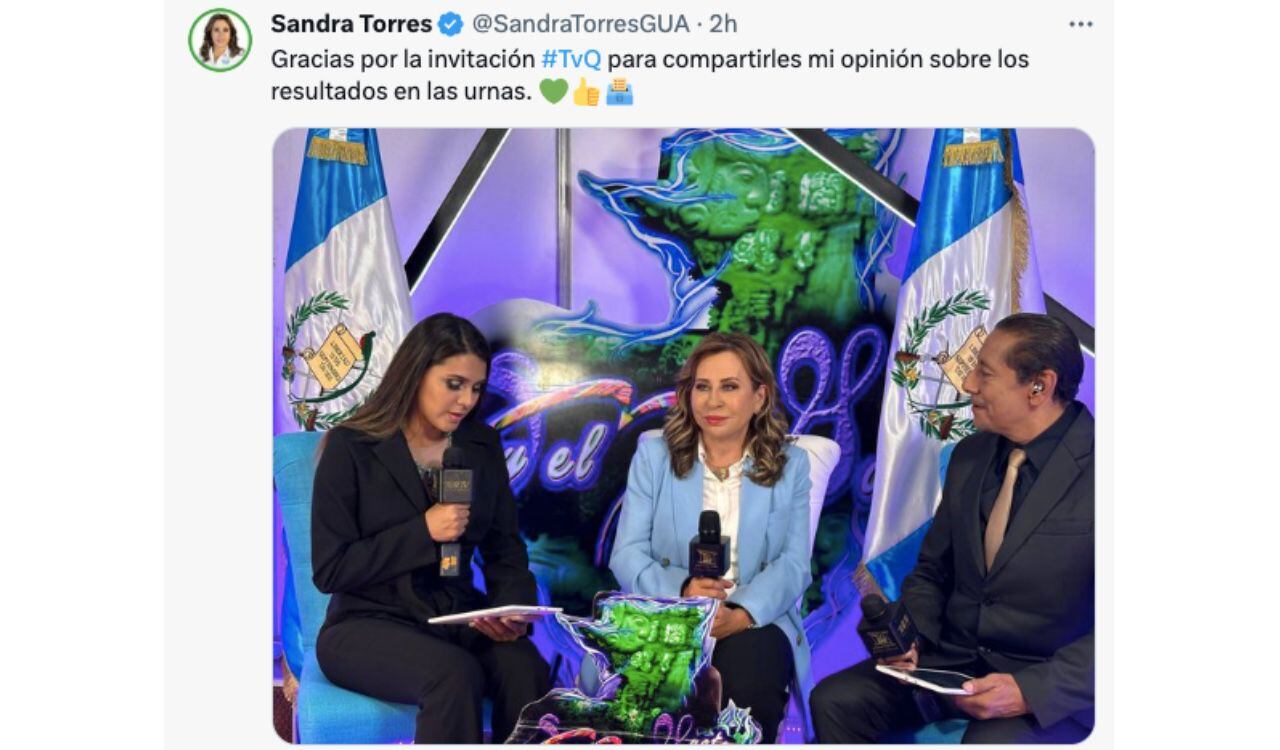 Sandra Torres disputará nuevamente la presidencia de Guatemala