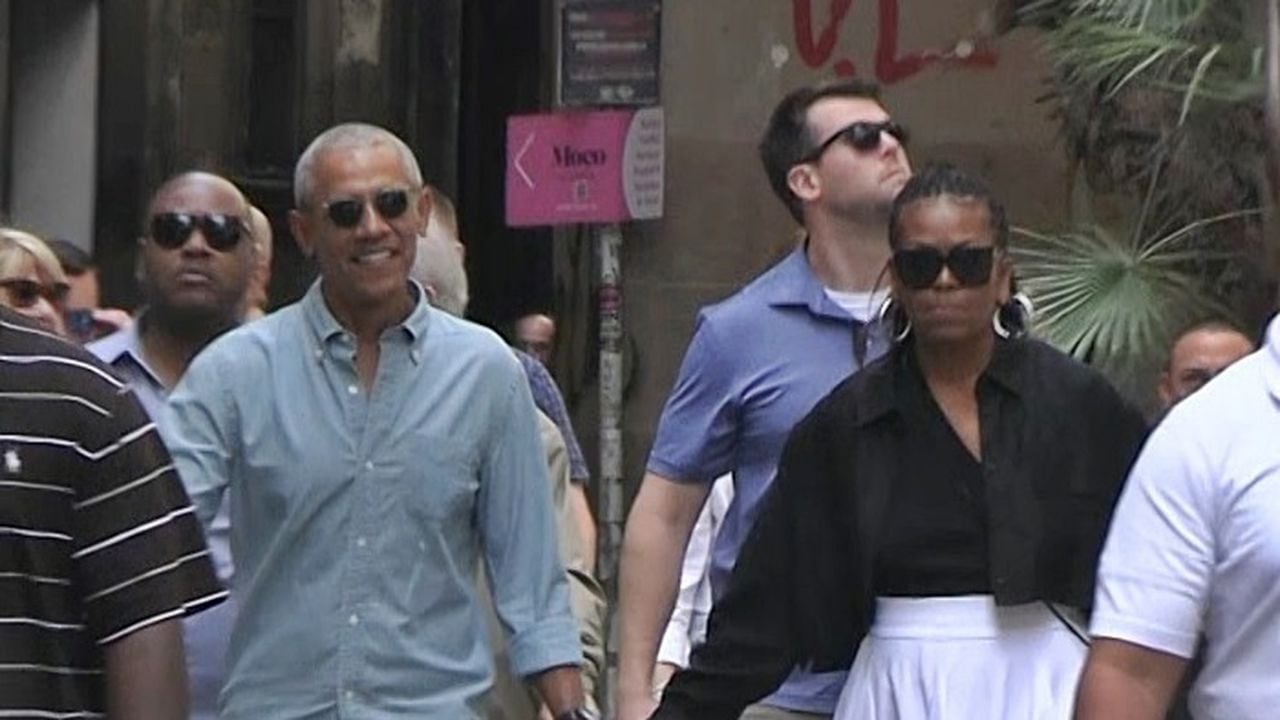 Obama y Michelle derrochan amor por las calles de Barcelona.
