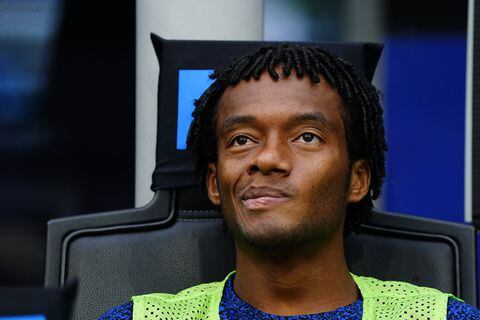 MILAN, ITALY - SEPTEMBER 16: Juan Cuadrado of FC Internazionale look during the Serie A TIM match between FC Internazionale and AC Milan at Stadio Giuseppe Meazza on September 16, 2023 in Milan, Italy. (Photo by Pier Marco Tacca/Getty Images)
