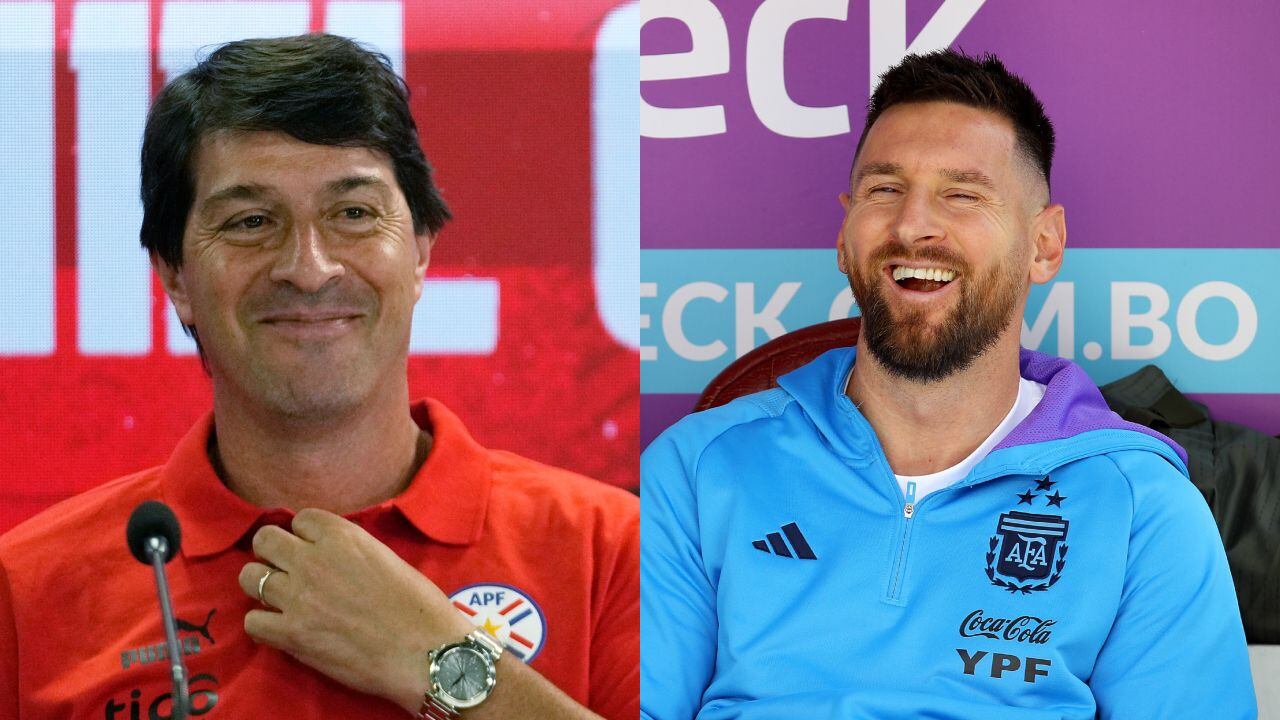 Daniel Garnero, técnico de Paraguay y Lio Messi, capitán de Argentina